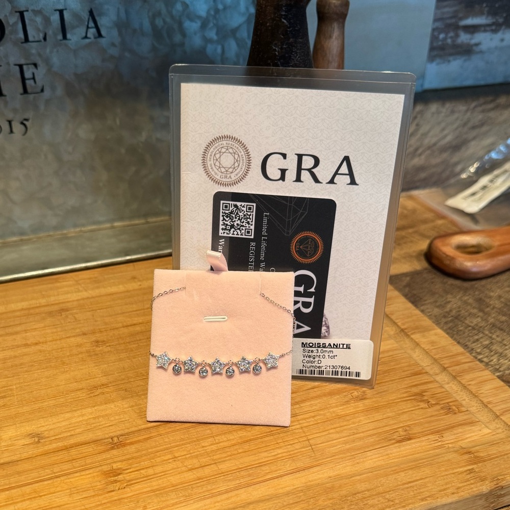 Stary night Moissanite necklace GRA NEW